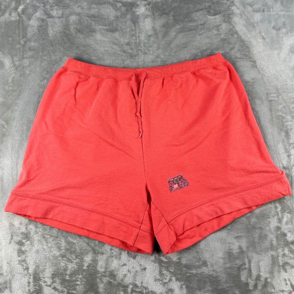 22 Mujeres Shorts Womens 22W Sweat Shorts Coral Graphic Patch EUC